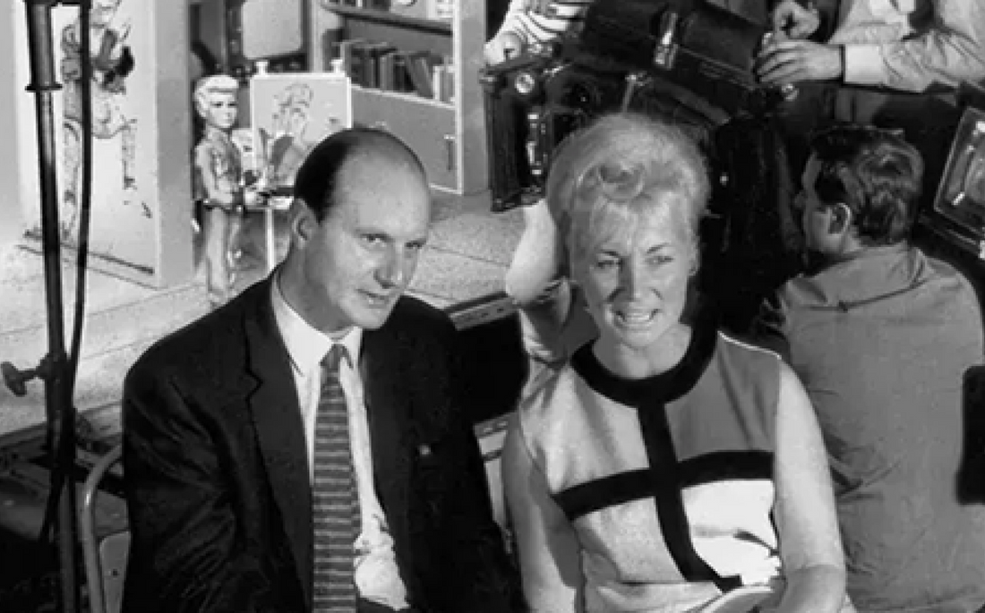Gerry and Sylvia Anderson in a puppet studio
