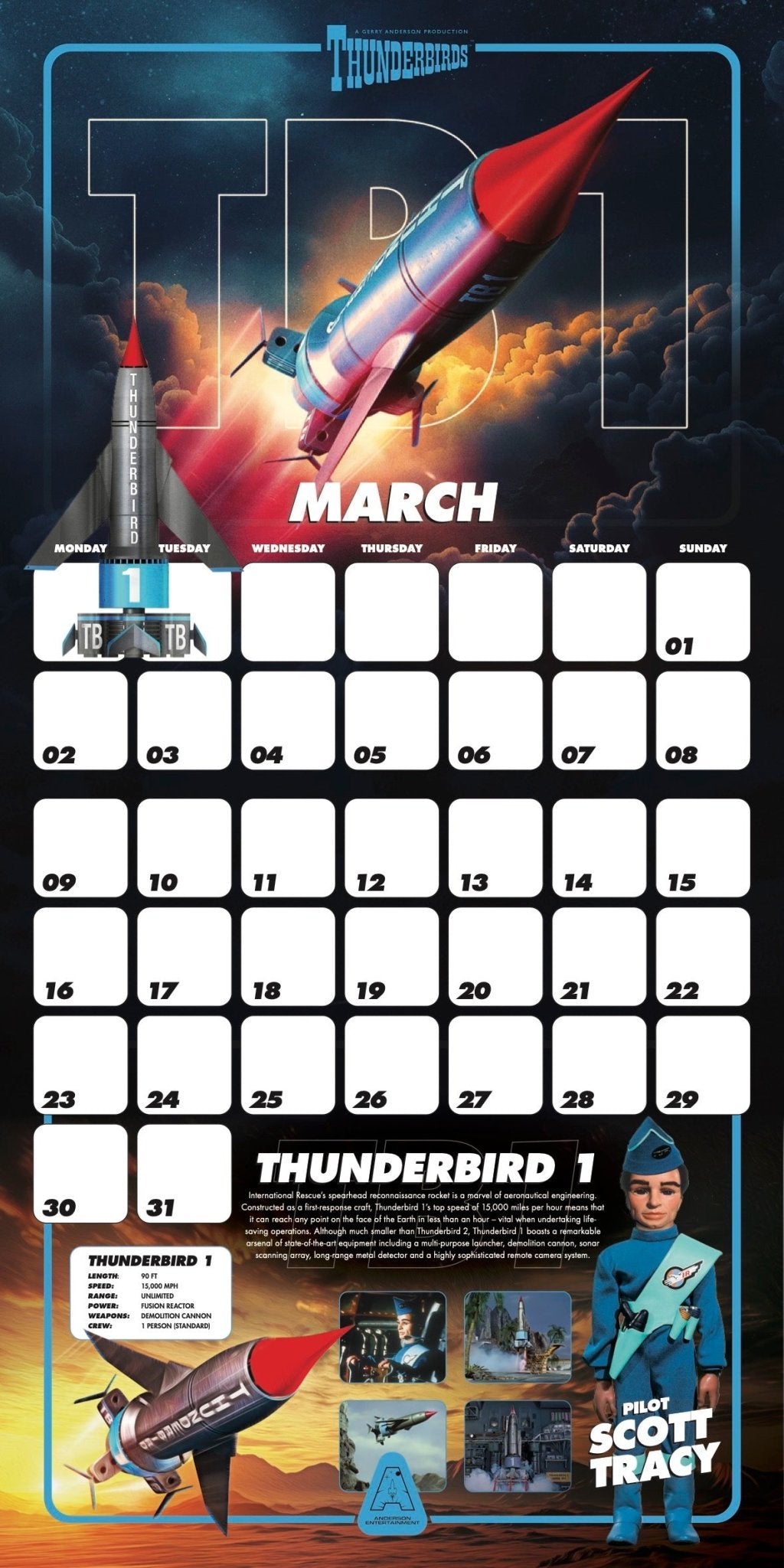 Thunderbirds 2026 Calendar - The Gerry Anderson Store