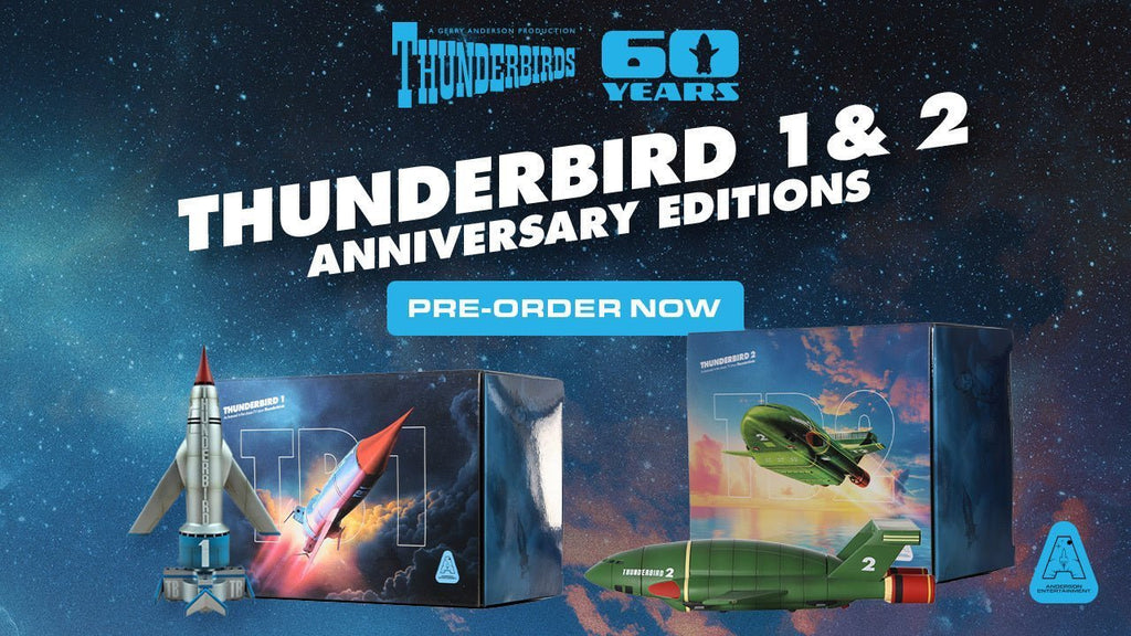 THUNDERBIRDS 1、2 &THUNDERBIRD5プラモデルセット Pre-Order the Thunderbirds 1 & 2 Anniversary Edition Models Now!