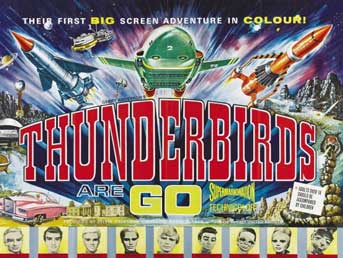 Original colour poster artwork for the 1966 film Thunderbirds Are Go