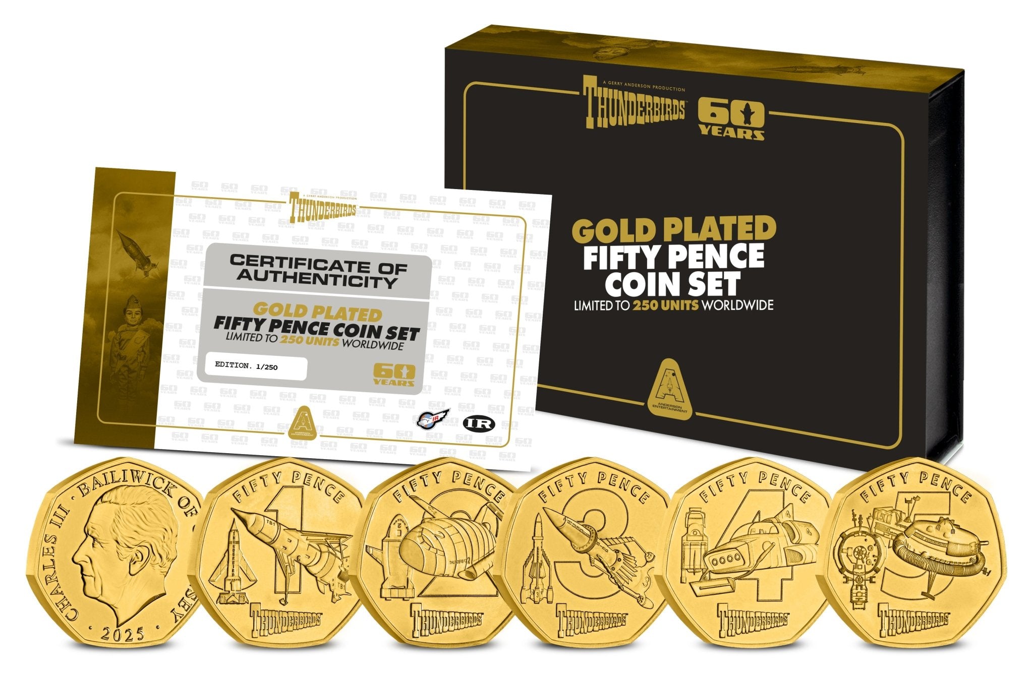 Thunderbirds 60th Anniversary Special Edition Gold Fifty Pence Coin Se ...